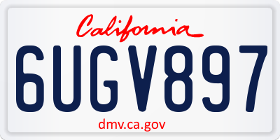 CA license plate 6UGV897