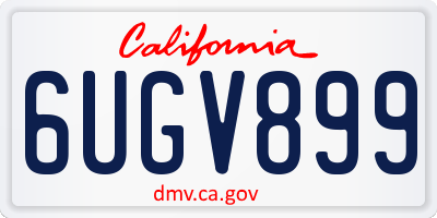 CA license plate 6UGV899