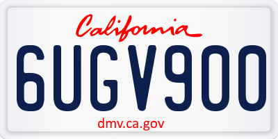 CA license plate 6UGV900
