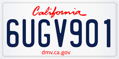 CA license plate 6UGV901