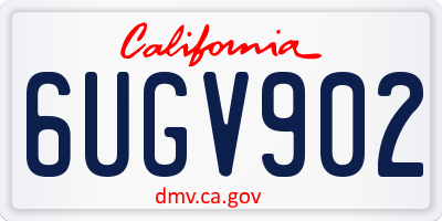 CA license plate 6UGV902