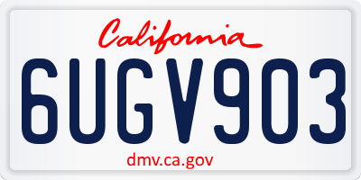 CA license plate 6UGV903