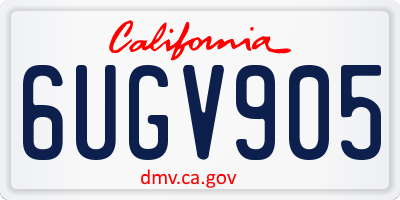 CA license plate 6UGV905