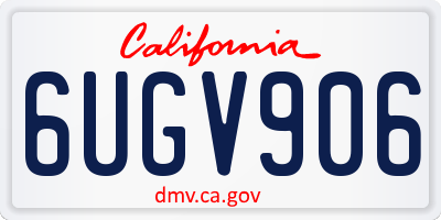 CA license plate 6UGV906