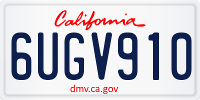 CA license plate 6UGV910