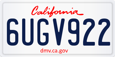 CA license plate 6UGV922