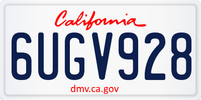 CA license plate 6UGV928