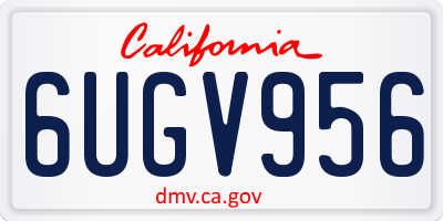 CA license plate 6UGV956
