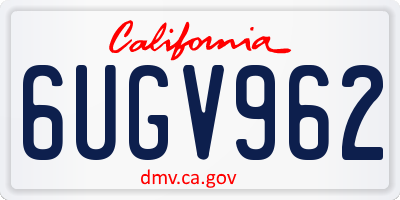 CA license plate 6UGV962