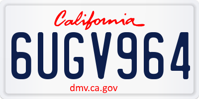 CA license plate 6UGV964