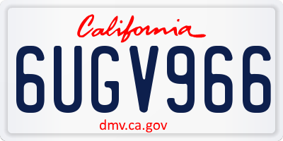 CA license plate 6UGV966