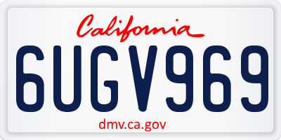 CA license plate 6UGV969
