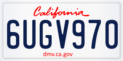 CA license plate 6UGV970