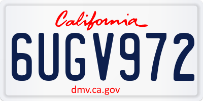 CA license plate 6UGV972