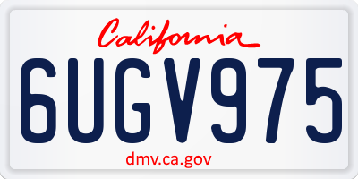 CA license plate 6UGV975