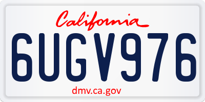 CA license plate 6UGV976