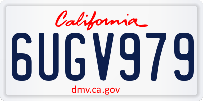 CA license plate 6UGV979