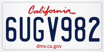 CA license plate 6UGV982