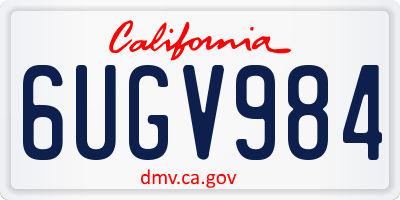 CA license plate 6UGV984