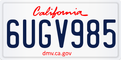 CA license plate 6UGV985