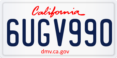 CA license plate 6UGV990