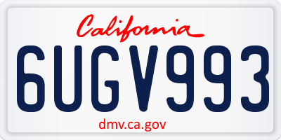 CA license plate 6UGV993