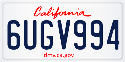 CA license plate 6UGV994