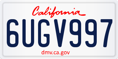 CA license plate 6UGV997