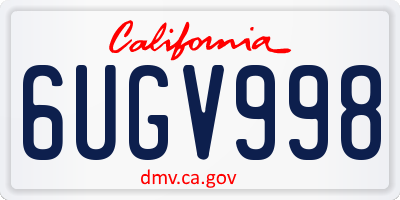 CA license plate 6UGV998