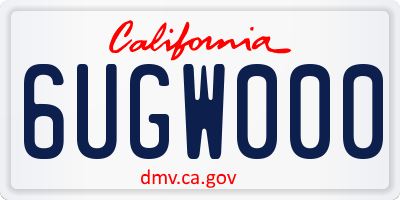 CA license plate 6UGW000