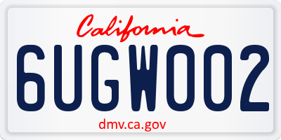 CA license plate 6UGW002