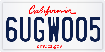 CA license plate 6UGW005