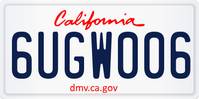 CA license plate 6UGW006