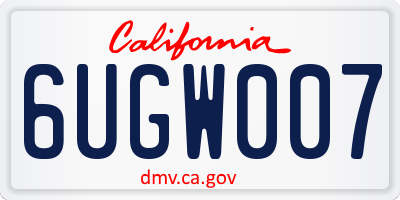 CA license plate 6UGW007