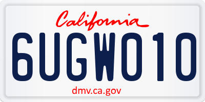 CA license plate 6UGW010