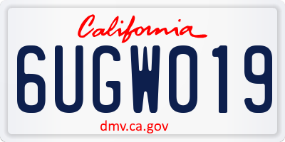 CA license plate 6UGW019