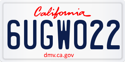 CA license plate 6UGW022