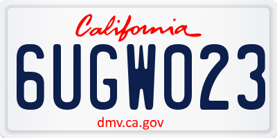 CA license plate 6UGW023