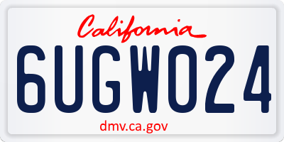 CA license plate 6UGW024