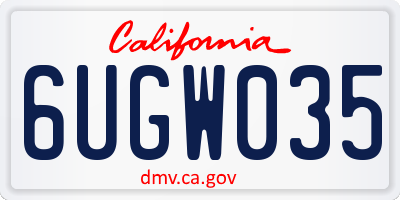 CA license plate 6UGW035