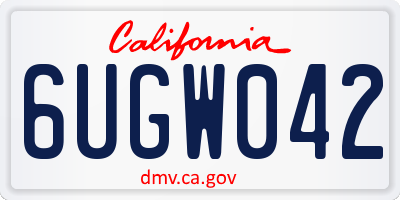 CA license plate 6UGW042