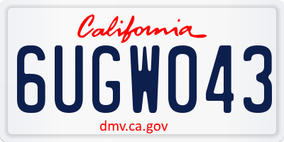 CA license plate 6UGW043