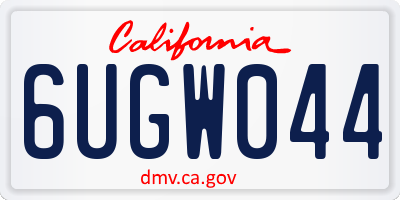 CA license plate 6UGW044