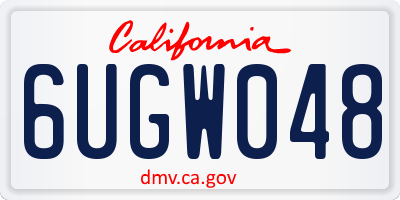 CA license plate 6UGW048