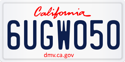 CA license plate 6UGW050