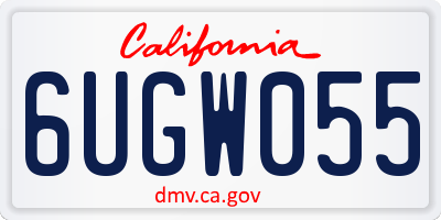 CA license plate 6UGW055