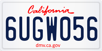 CA license plate 6UGW056