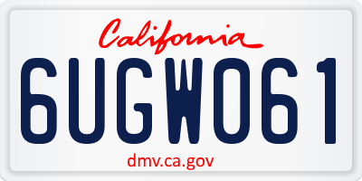 CA license plate 6UGW061