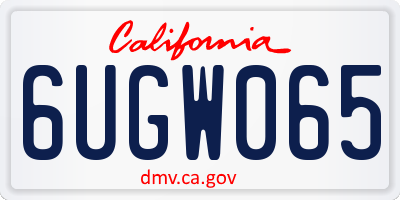 CA license plate 6UGW065