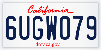 CA license plate 6UGW079